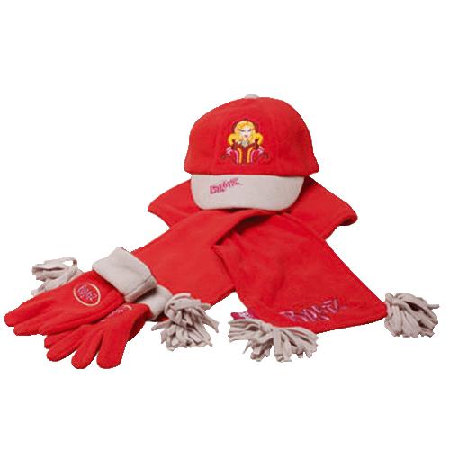 Set casquette charpe gants Bratz rouge taille 56-58 cm