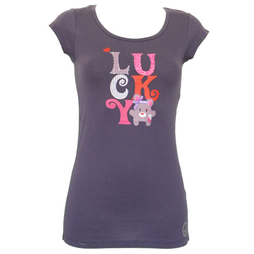 T-shirt Love and Peace Lucky violet