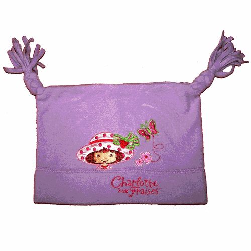 Bonnet polaire Charlotte aux fraises parme