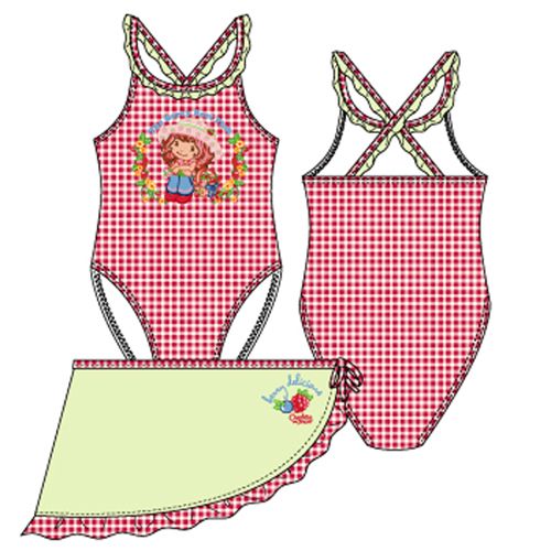 Maillot de bain / par�o Charlotte aux fraises Vichy