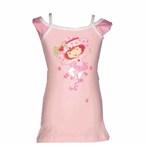 Robe d'�t� Charlotte aux fraises manches roses