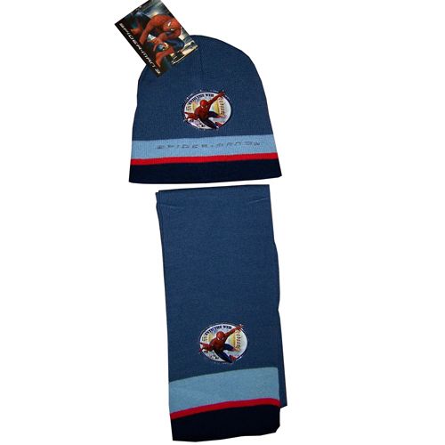 Set bonnet �charpe Spiderman Bleu