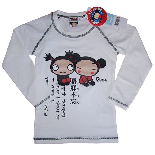 Tee Shirt Pucca manches longues Blanc