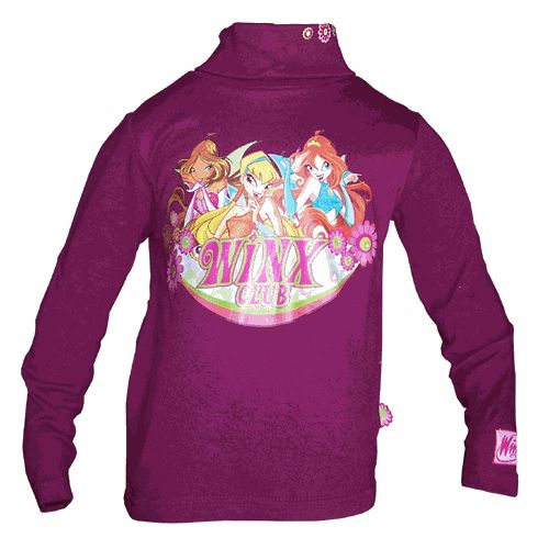 Sous Pull � Col roul� Winx prune