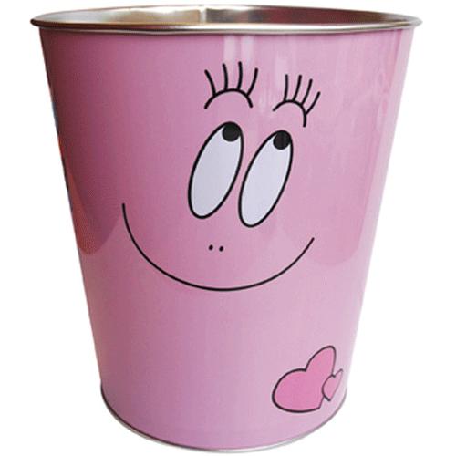 Corbeille à papier en métal bleue, rouge, rose  BARBAPAPA