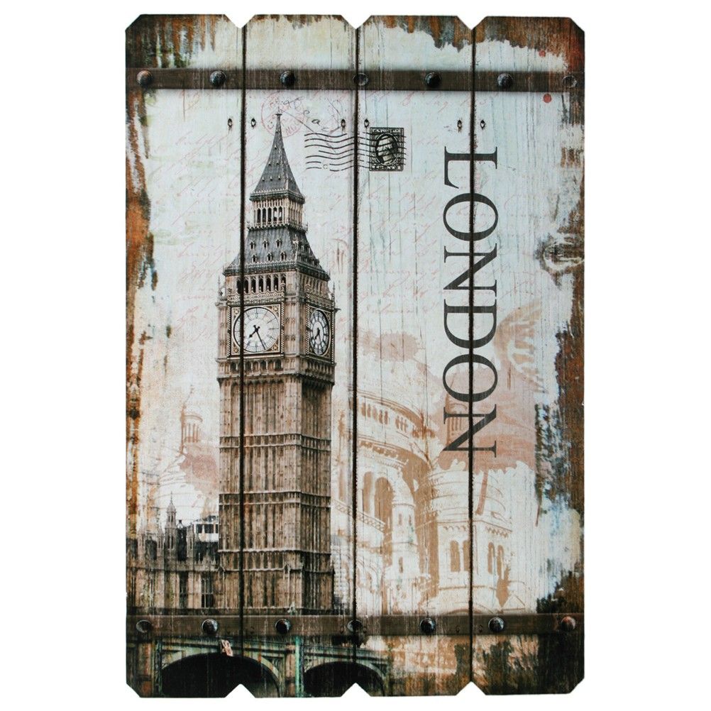 Cadre London R Tro En Bois D Coration Murale Big Ben Cadre London R Tro En Bois D Coration Murale Big Ben