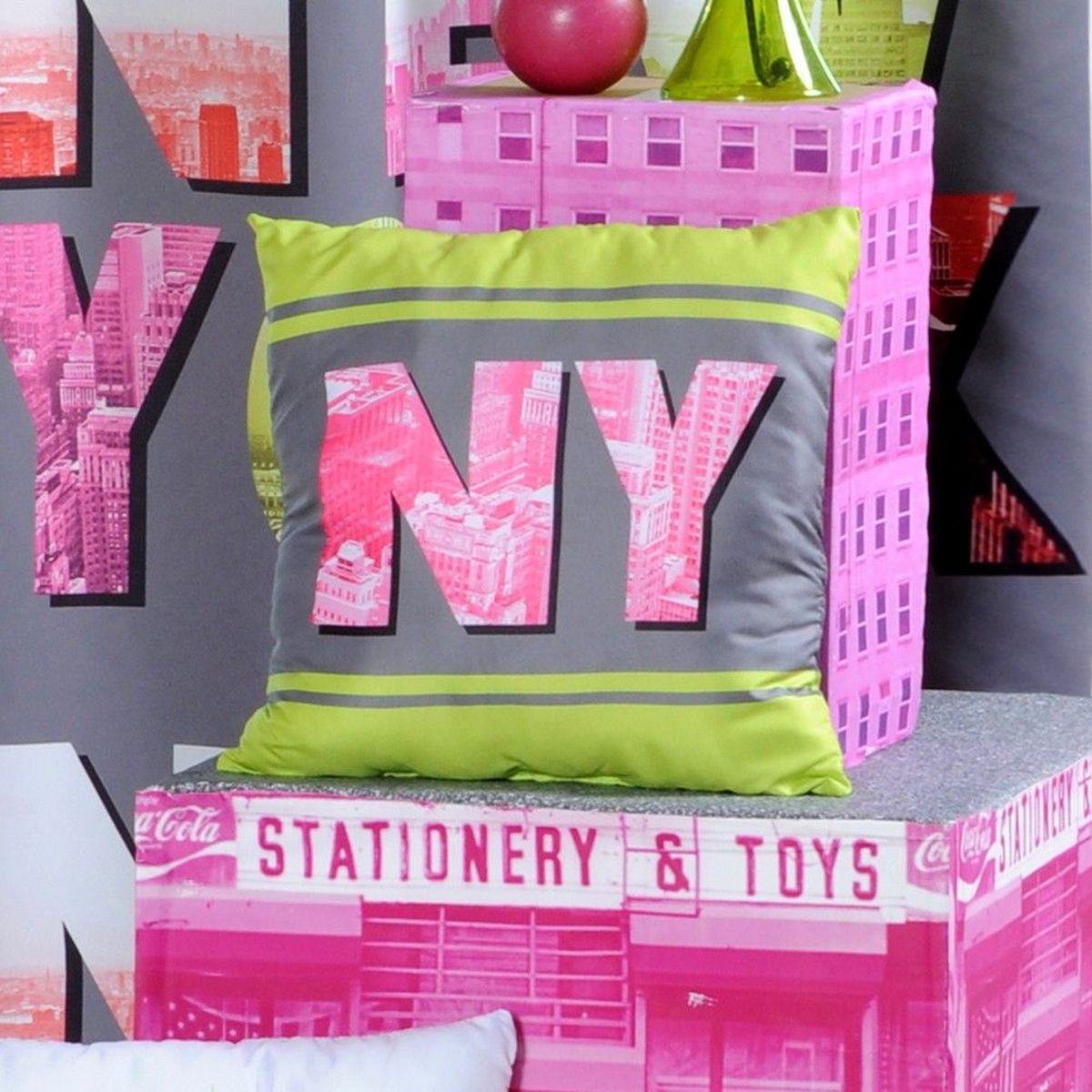 Coussin dhoussable New York Gotham Fluo