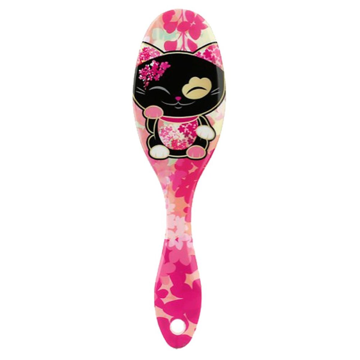 Brosse  cheveux Mani The Lucky Cat - Rose chat Noir