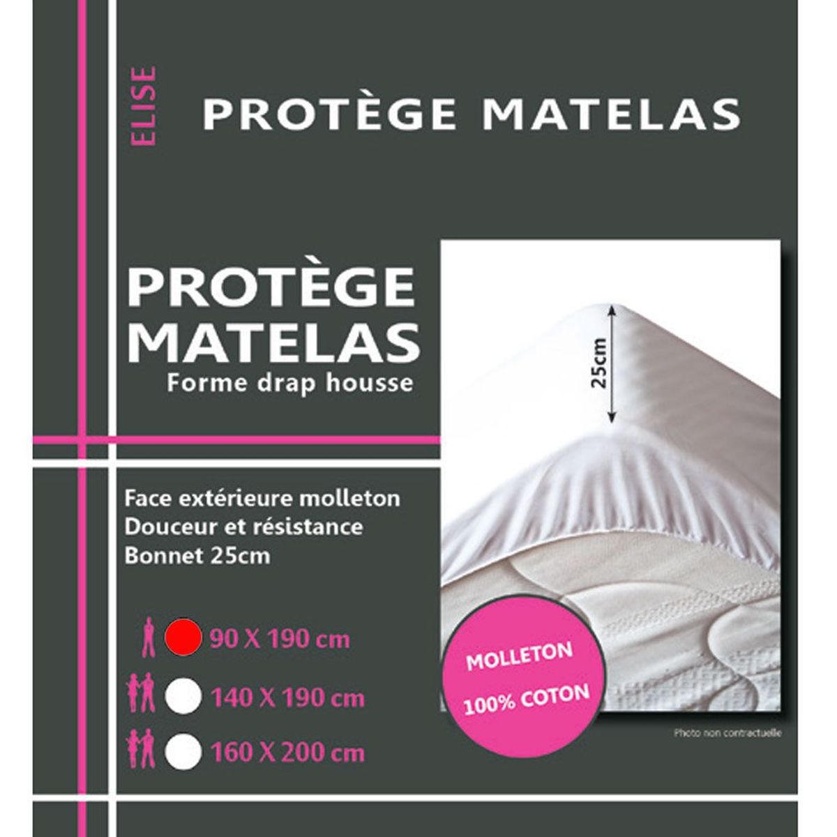 Protge matelas molleton pour lit 1 place - alse 90 x 190 cm