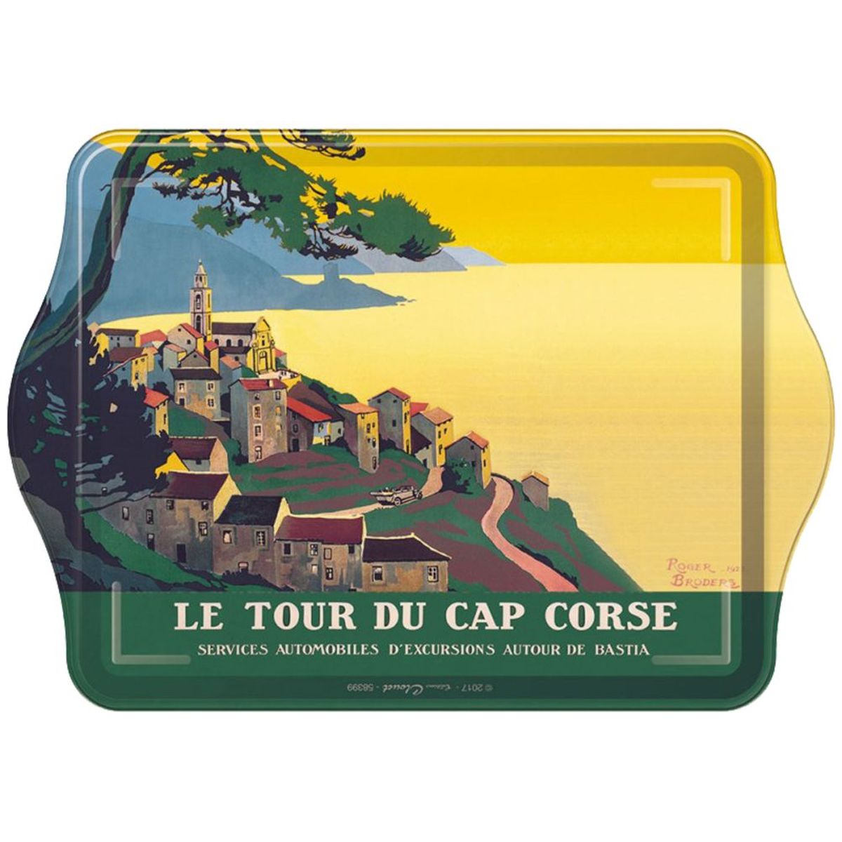 Mini plateau Corse Tour du Cap Corse en mtal 18 x 14 cm
