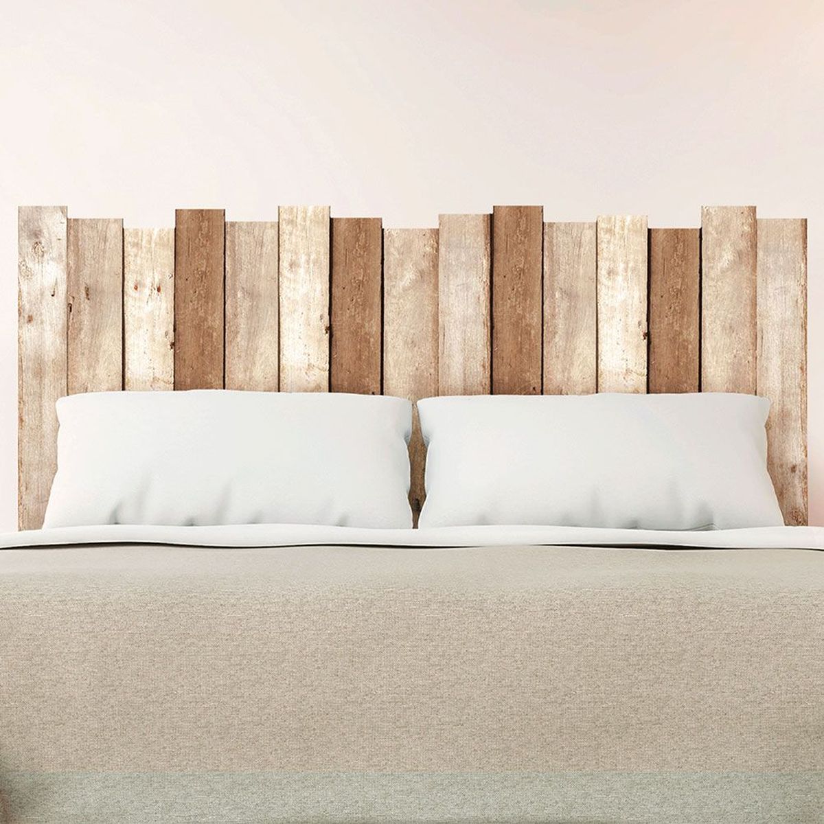 Sticker mural tête de lit Planches de Bois 157 x 69 cm