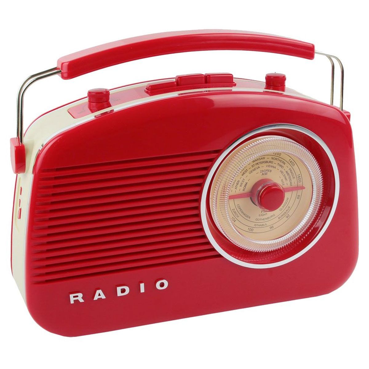 Radio Rouge vintage rétro 60's fonction bluetooth