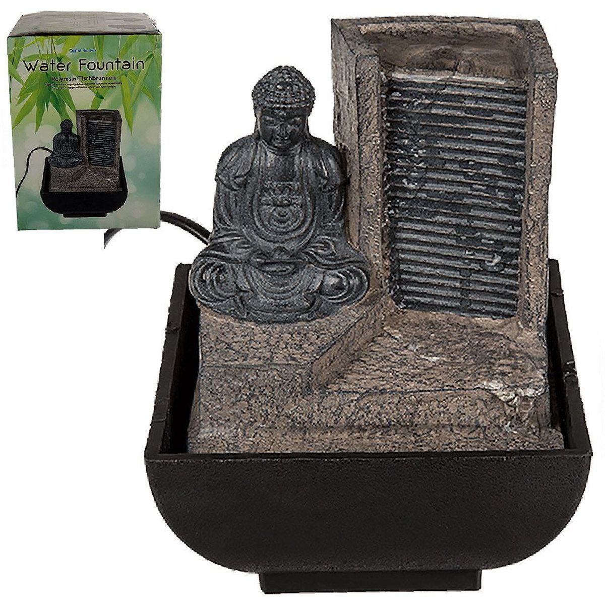 Fontaine Bouddha en rsine 16 cm