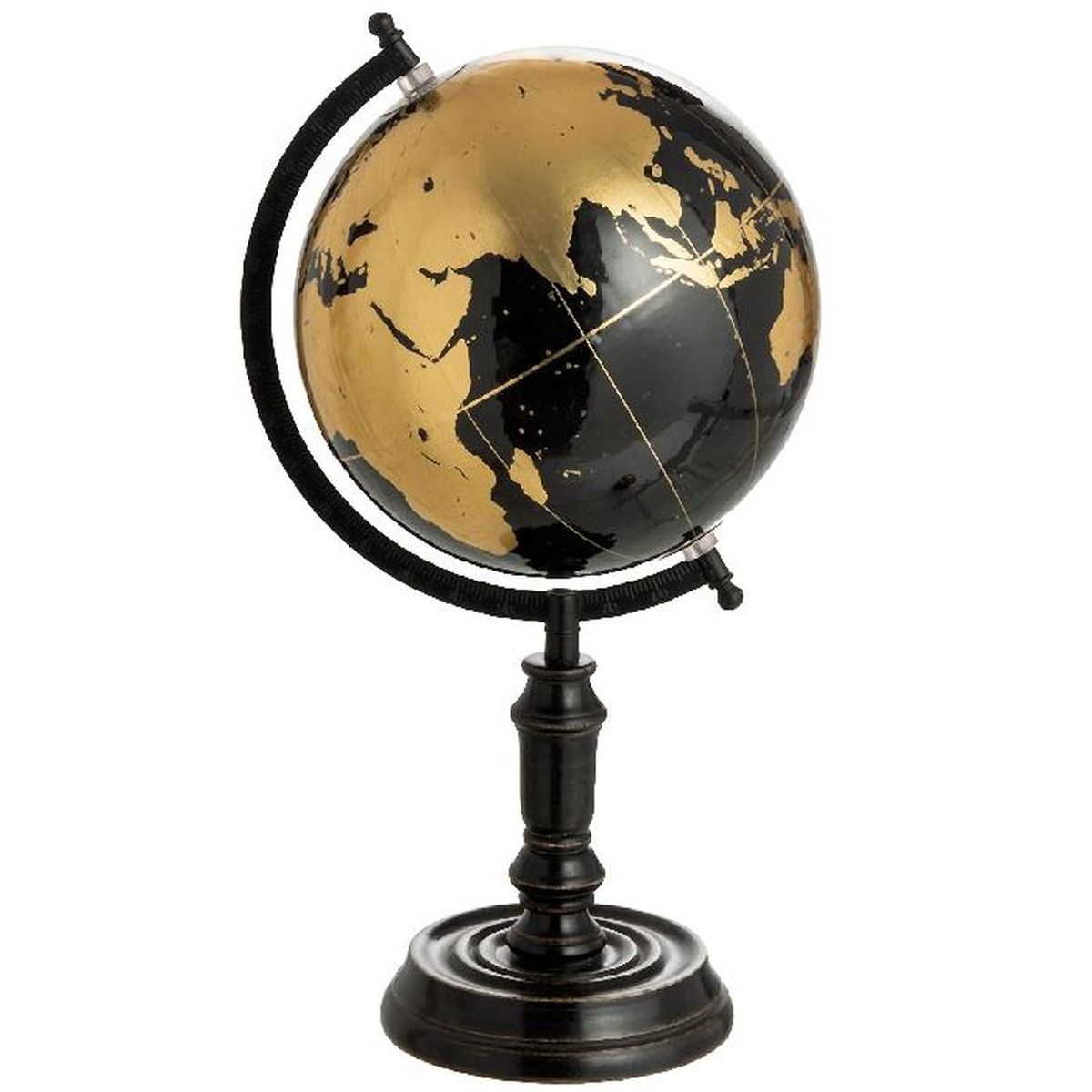 Globe Terrestre dcoratif noir et Or 40 cm