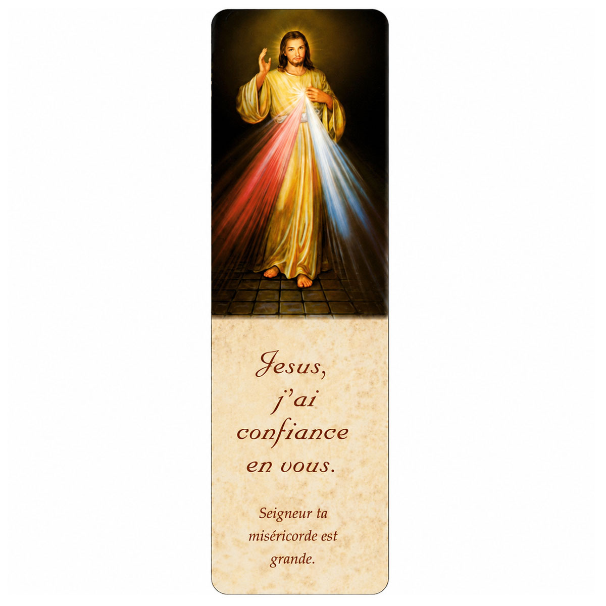 Marque-page J�sus Mis�ricordieux plastifi�