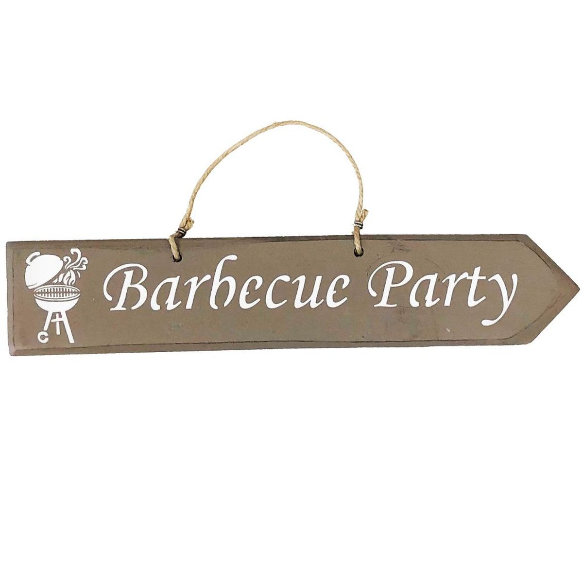 Pancarte en bois - Barbecue Party - Taupe