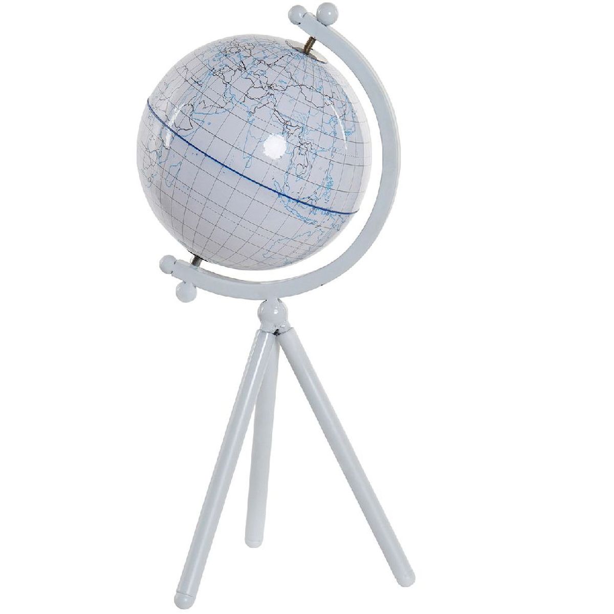 Globe Terrestre dcoratif sur trpied - 36 cm Blanc