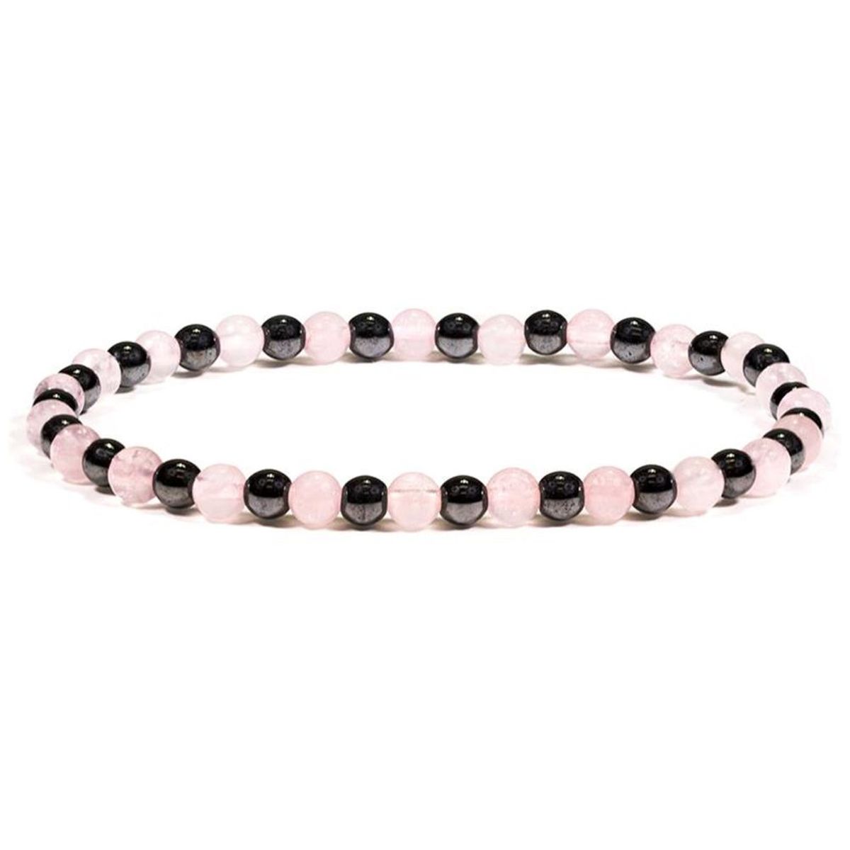 Bracelet perles d'Hmatite et quartz rose