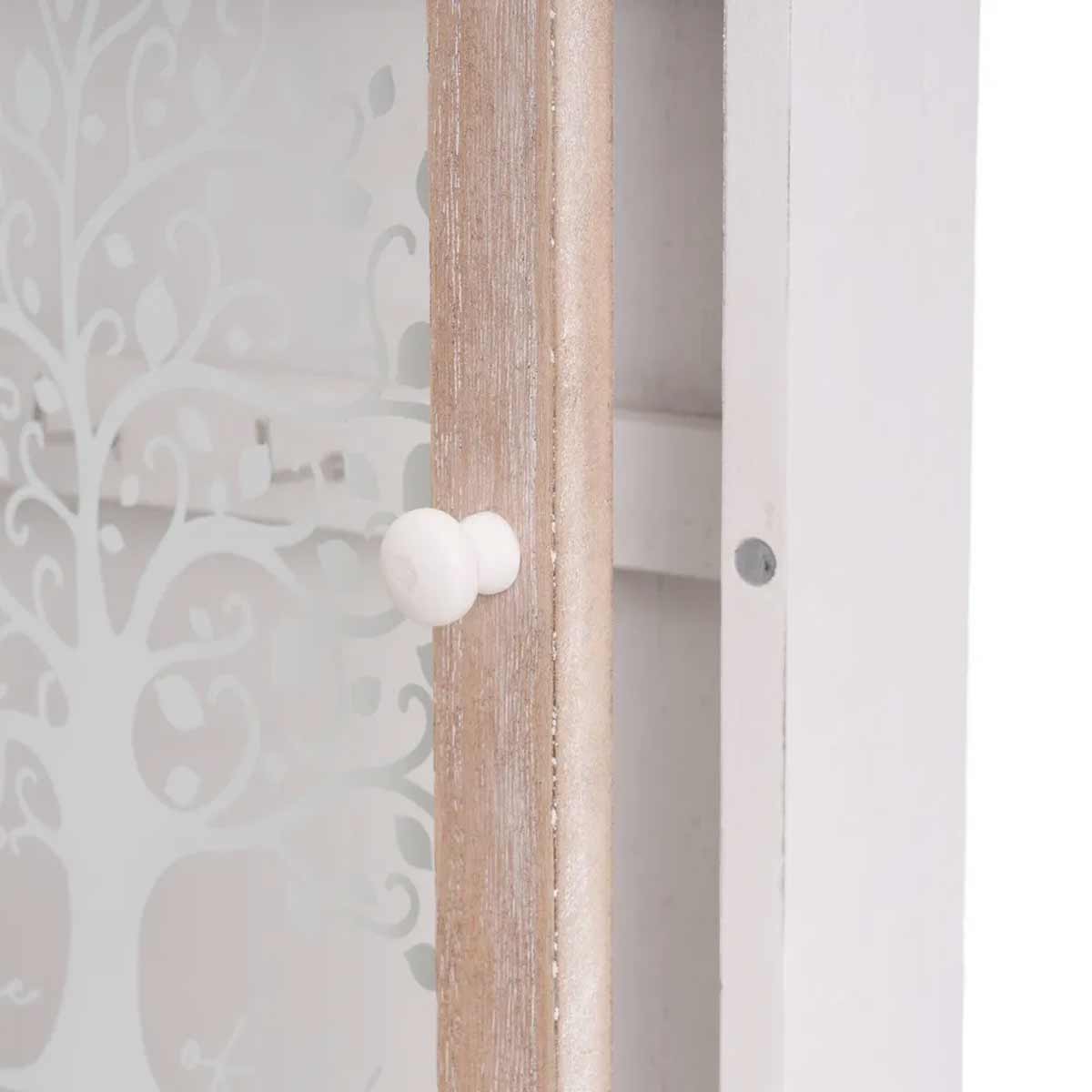 Boite  cls Arbre de vie en bois blanc patin et vieilli
