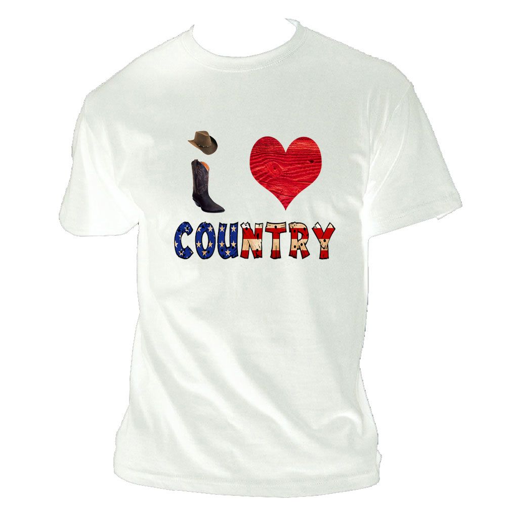 TShirt homme Country I Love par CBK Blanc 100 coton