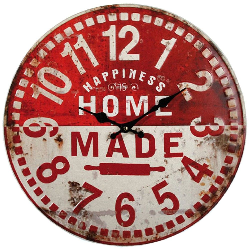 Horloge decoration pendule cuisine murale en métal vintage ...