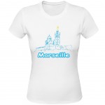 T-Shirt Marseille Notre Dame de La Garde par CBK Blanc Pur coton