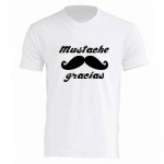 T-Shirt Mustache gracias par CBK Blanc 100% coton