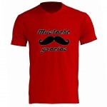 T-Shirt Mustache gracias srigraphi par CBK Rouge 100% coton