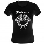 T-Shirt Astrologie Poisson par CBK Noir 100% coton