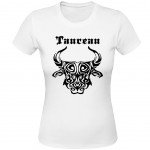 T-Shirt Astrologie Taureau par CBK Blanc 100% coton