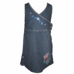 Robe en Jean Charlotte aux fraises broderie bleue