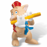 Figurine Trois Petits Cochons, Le Joueur de Flutte
