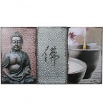 Cadre Zen Bouddha avec application en mtal 90 x 50 cm
