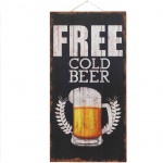 Cadre Free Cold Beer en bois  suspendre
