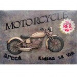 Cadre mtal en relief Motorcycle 80 x 58 cm