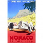 Poster Monaco 1935 Go Ham Affiche ancienne - 70 x 50 cm