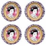 Set de 4 dessous de verres ronds Geisha by Cbkreation