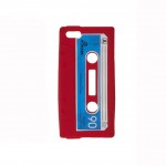Coque silicone Iphone 5 cassette audio rouge