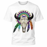 T-Shirt Tribal cow homme blanc taille L