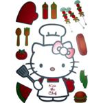 Sticker Deco G�ant Hello Kitty Chef