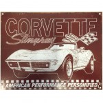 Plaque Dcorative Corvette Stingray en mtal 40.5 x 31.5 cm