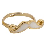 Petite Bague Moustache Blanche