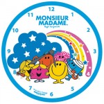 Horloge murale Monsieur Madame Arc en ciel
