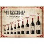 Torchon Les Bouteilles de Bordeaux en coton 56 x 46 cm