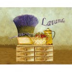 Torchon Provence - Lavande et Romarin en coton 56 x 46 cm