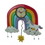 Horloge Arc en ciel et Licorne par Allen Designs