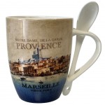 Mug avec sa cuillre Marseille - Notre dame de la garde