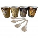 Set de 4 gobelets expresso avec cuillre Klimt