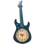 Horloge Guitare en mtal patin bleu