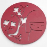 Dessous de plat rond Kimmidoll bordeaux